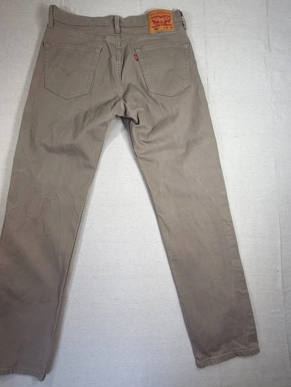 Levi’s Jeans Men’s 505 Jeans 33x32 Tan Khaki 505 Straight Leg Stretch Denim